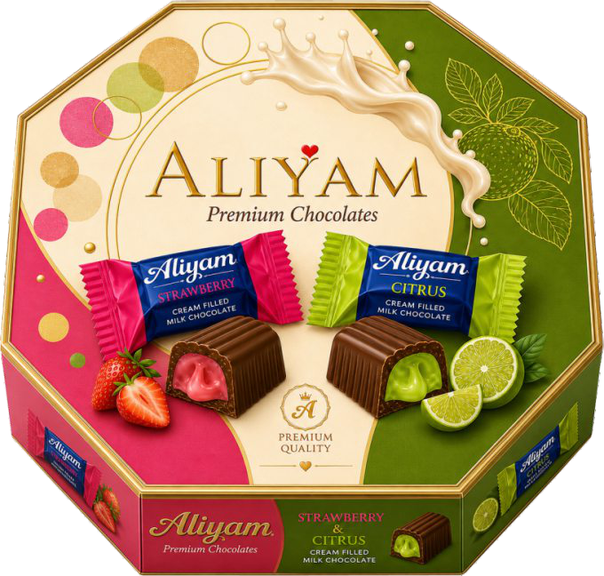 Hədiyyəlik qutu Aliyam çiyələk və sitrus